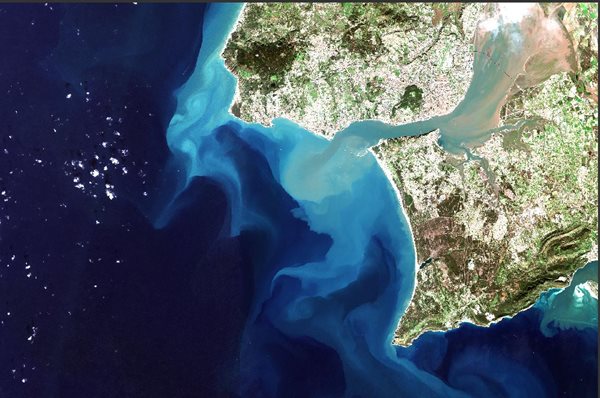 Satellite image of the Tagus estuary