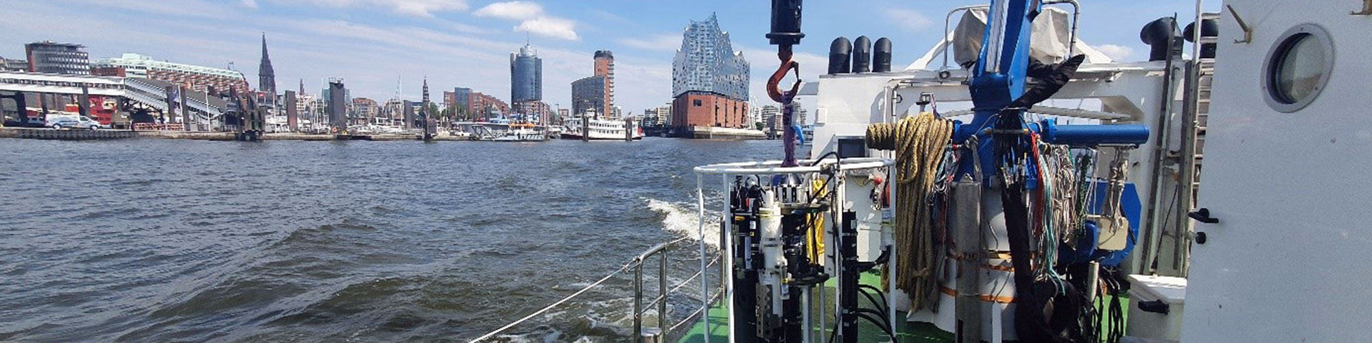 CTD and bottle sampling instruments mounted on a frame for in-water sampling